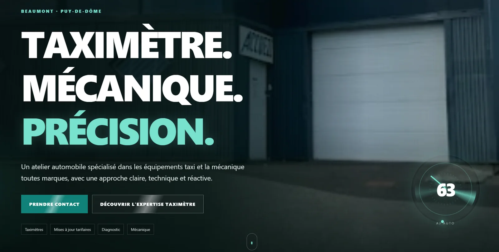 Aperçu du site vitrine AJ AUTO 63 réalisé par Safe Activity